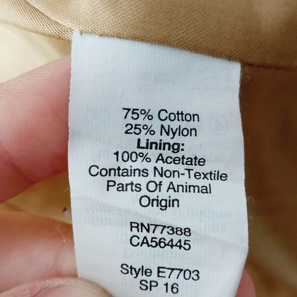 J. Crew Tan Button Up Pocket Long Notched Collar Trench Coat Jacket P2683 - Picture 7 of 8